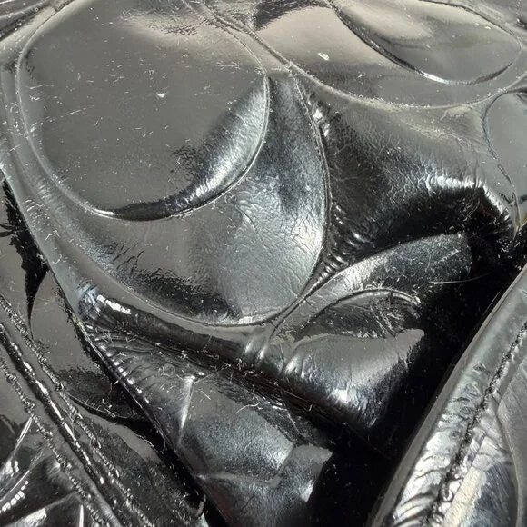 Coach Signature Leah Embossed Patent Leather Shoulder Tote Bag F14663 + Hang Tag - Picture 15 of 16